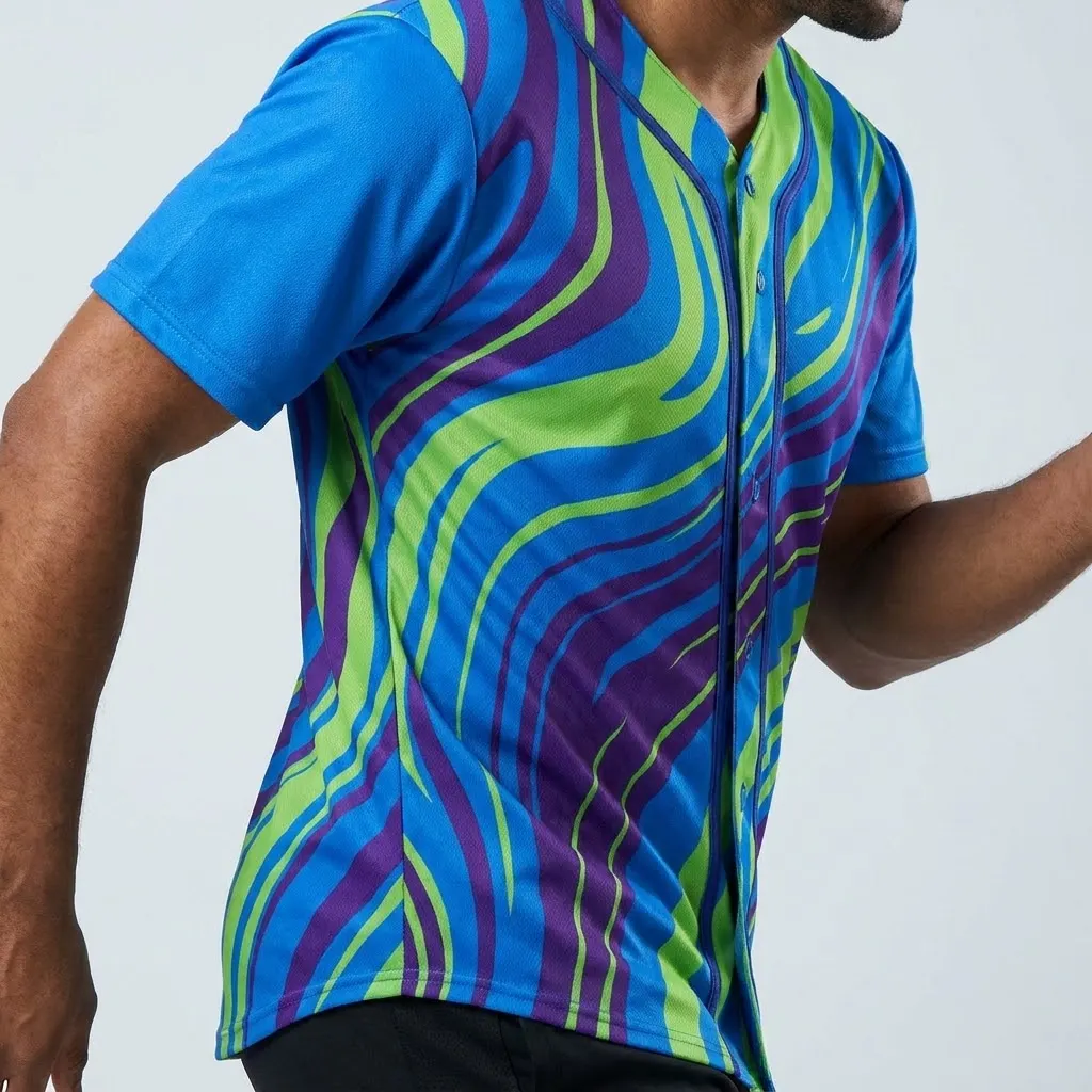 Electric Pulse Motion Baseball Jersey for Active Lifestyle