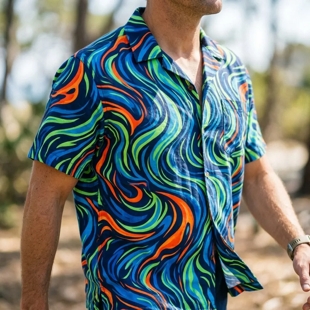 Dynamic Voltage Motion Hawaiian Camp Shirt