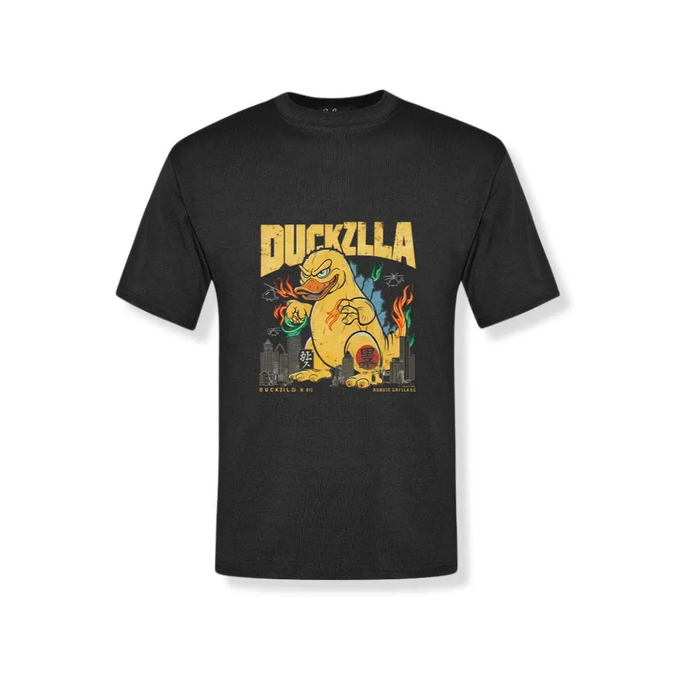 Duckzilla Monster Duck Retro Cartoon Design T-Shirt