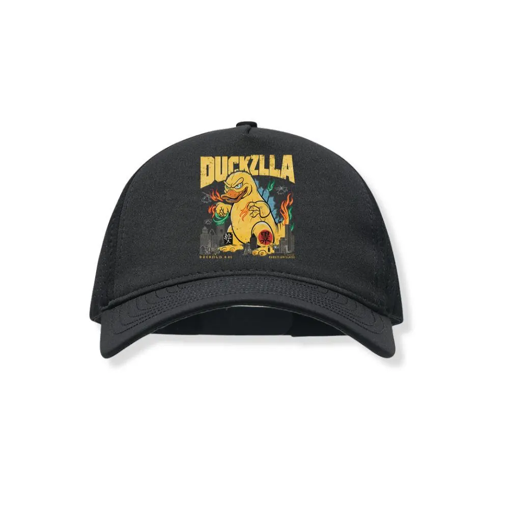 Giant Duck Monster Retro Cartoon Design Black Hat