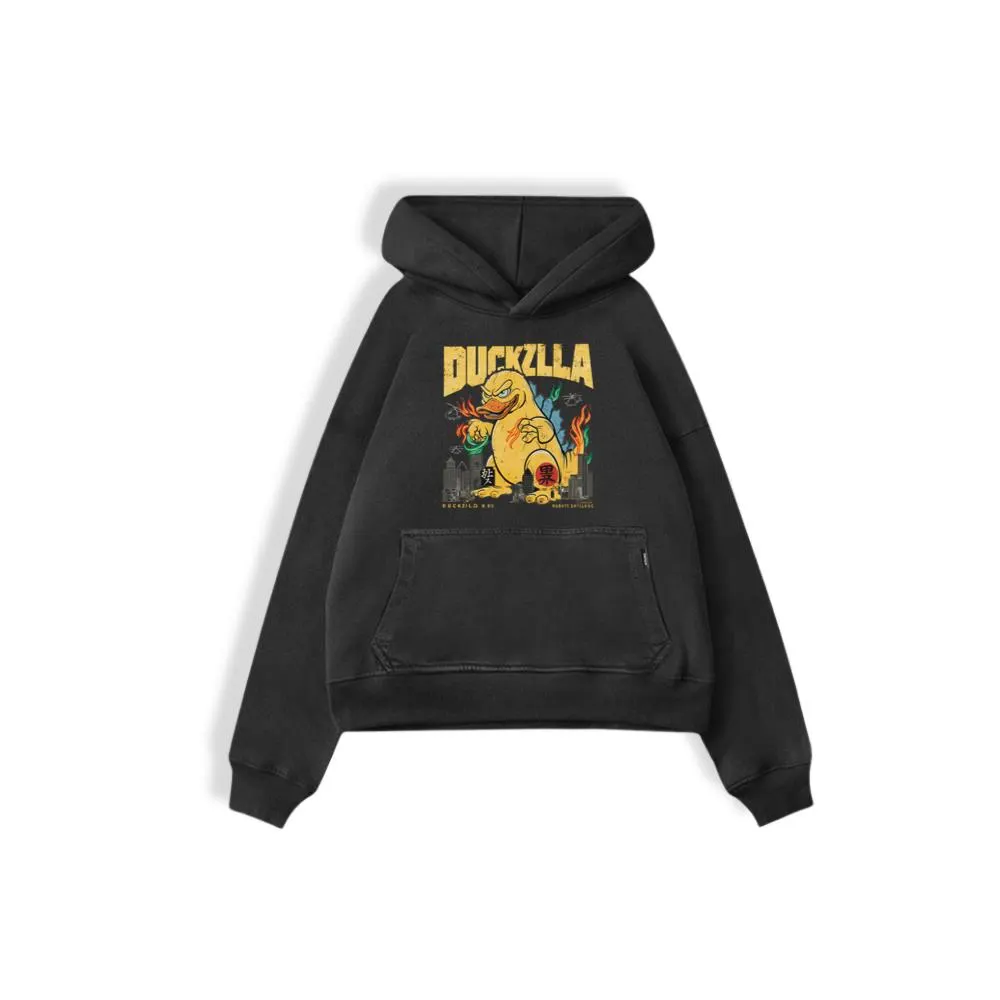 Giant Duck Monster Retro Cartoon Design Hoodie