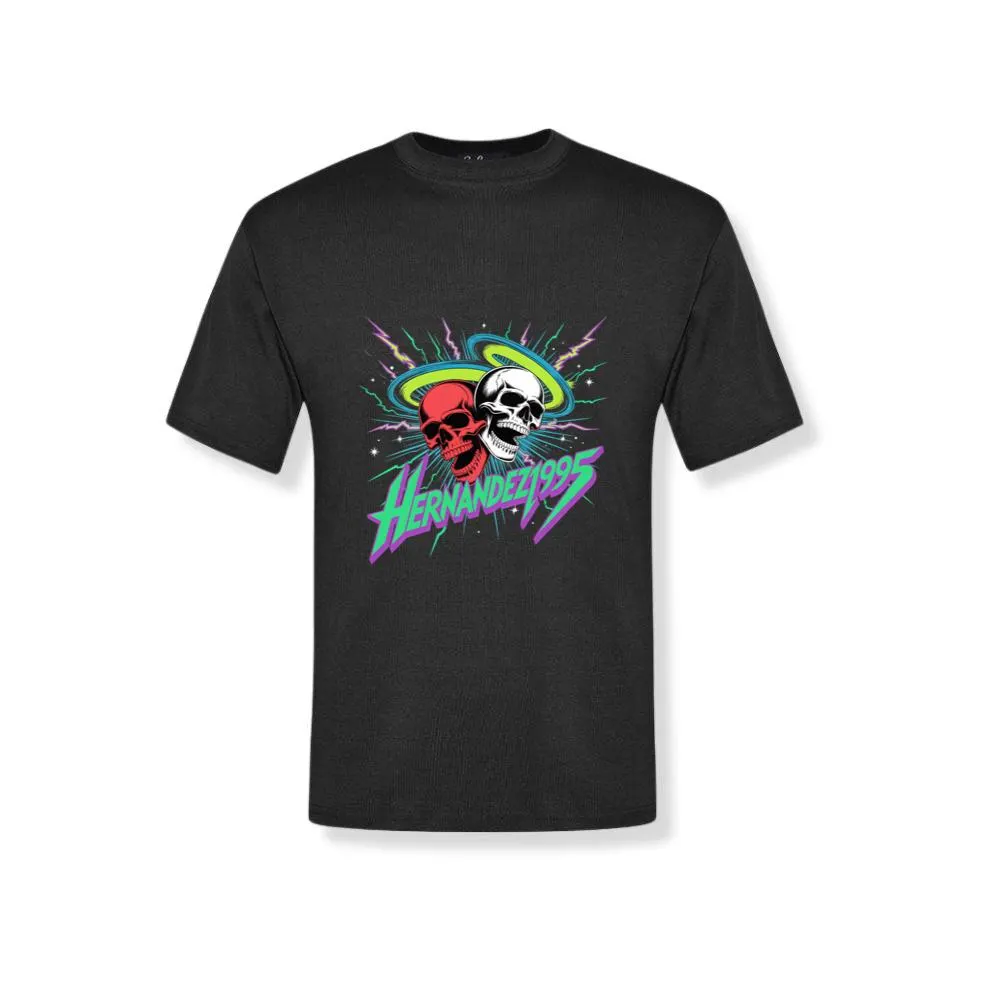 Hernandez 1995 Skull Neon Retro Graphic T-Shirt
