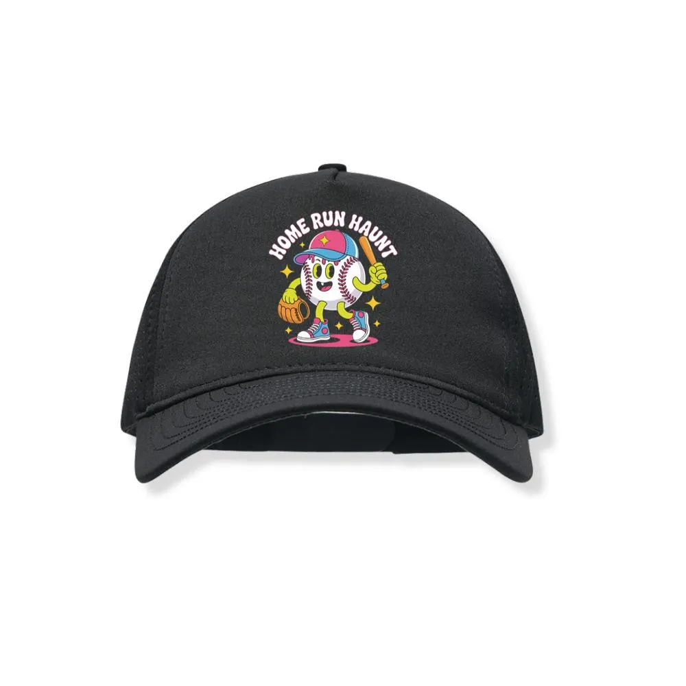 Home Run Haunt Baseball Ghost Funny Halloween Graphic Black Hat