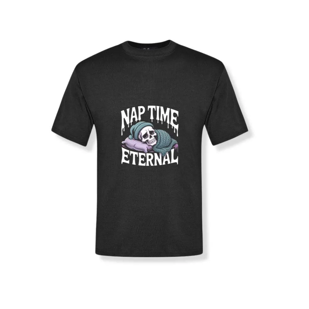 Nap Time Eternal Skeleton Sleeping Retro Design T-Shirt