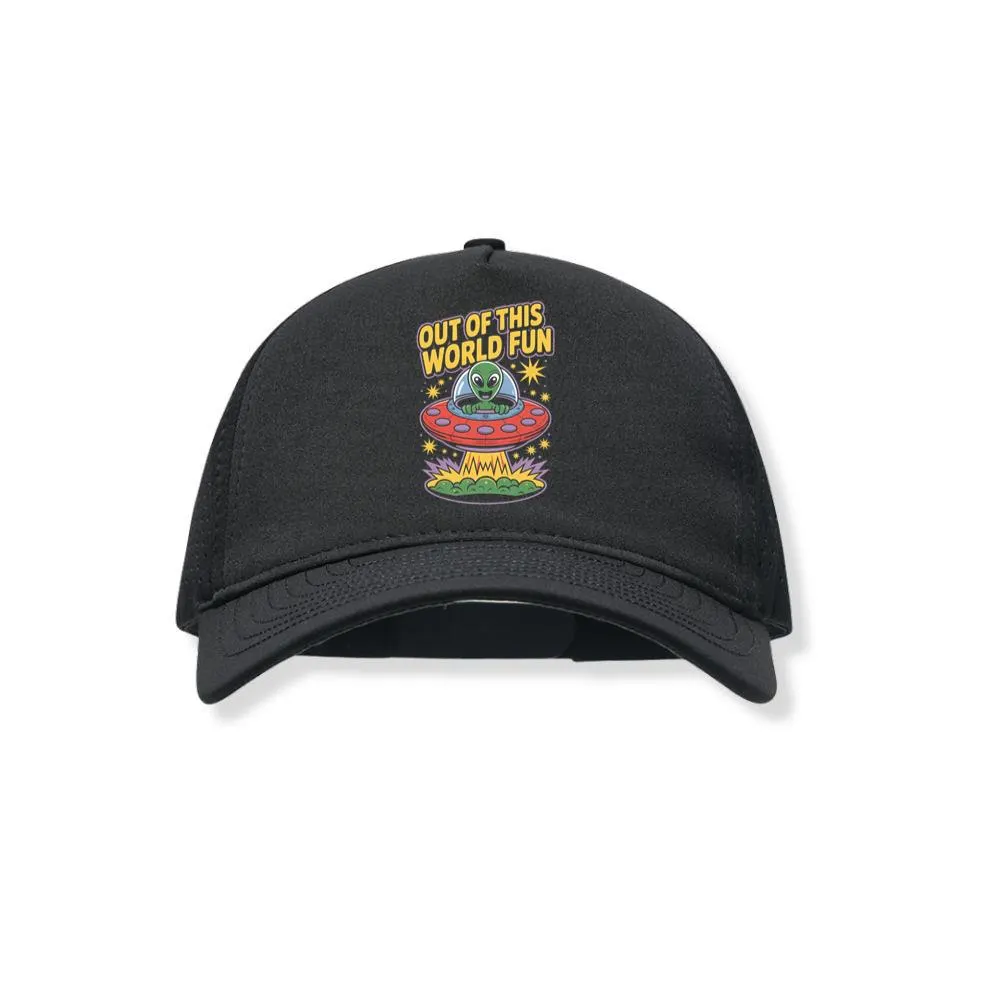 Out of This World Fun Alien Spaceship Retro Graphic Black Hat