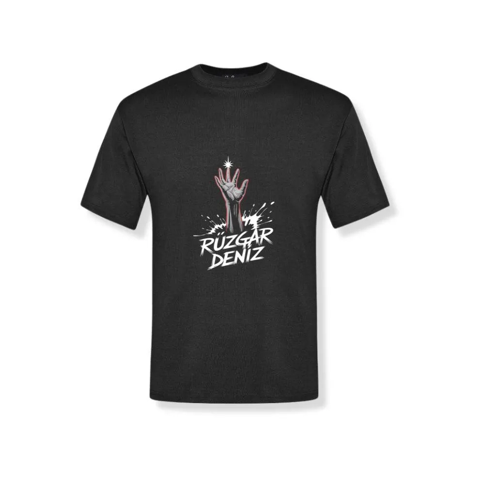 Ruzgar Deniz Rock Hand Retro Graphic T-Shirt